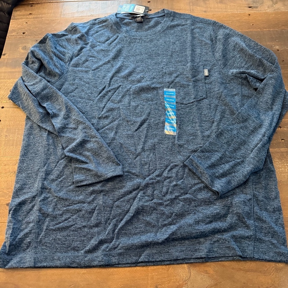 Eddie Bauer Men's Heathered Blue Long Sleeve Tee